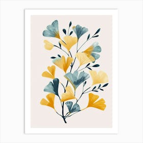 Ginkgo Tree Flat Illustration 1 Art Print