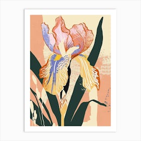 Colourful Flower Illustration Iris 5 Art Print