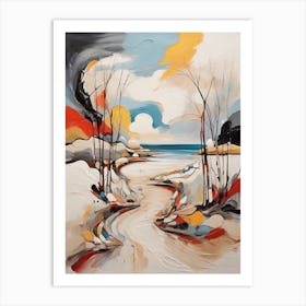 abstract landscape painting at the beach Art Print