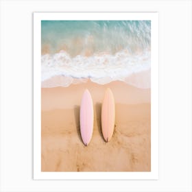 surfboards laying on the beach 6 Art Print