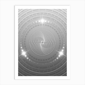 Geometric Glyph in White and Silver with Sparkle Array n.0275 Art Print