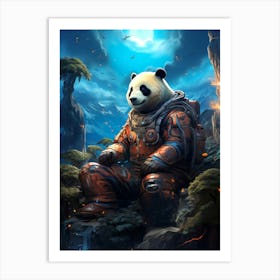 Panda Bear In Space 1 Art Print