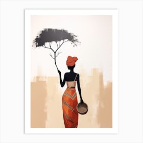 African Woman | Boho Style 1 Art Print