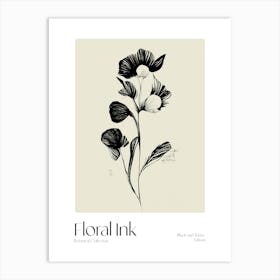 Floral Ink Botanical 1 Art Print