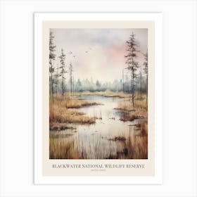 Autumn Forest Landscape Blackwater National Wildlife Reserve Poster Art Print