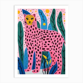 Pink Polka Dot Cheetah 7 Art Print