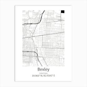 Bexley,United States Minimalist Map 1 Art Print