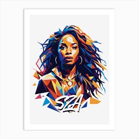 Sza 02 Portrait Music Icon WPAP Pop Art Style Art Print