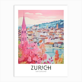 Zurich, Switzerland Maximalist Travel Poster Vibrant Colour  Art Print