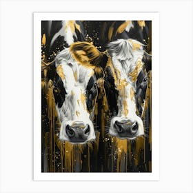 Gold Cows Art Print