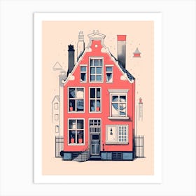 A House In Amsterdam, Abstract Risograph Style 4 Art Print