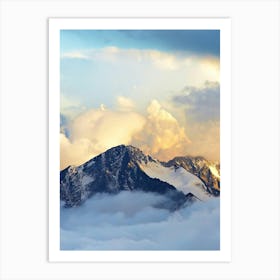 Clouds Over Mountain Range Art Print