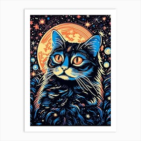 Astral Clawcuture, Psychedelic Cats series Art Print