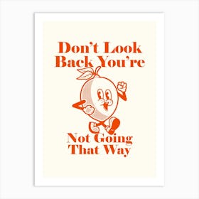 Retro Wall Art Vintage Decor Retro Cartoon Printable Art Retro Vintage Wall Art Don't Look Back Trendy Retro Poster Art Print