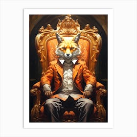 Fox In The Throne Art Print