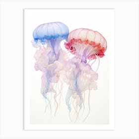 Turritopsis Dohrnii Importal Jellyfish Watercolour 10 Art Print