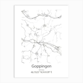 Goppingen,Germany Minimalist Map Art Print