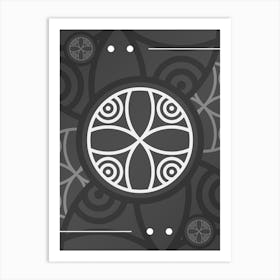Abstract Geometric Glyph Array in White and Gray n.0032 Art Print