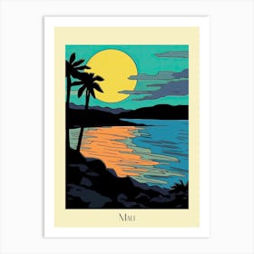 Poster Of Minimal Design Style Of Maui Hawaii, Usa 3 Art Print