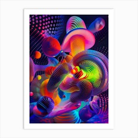 Psychedelic Neon Art Art Print