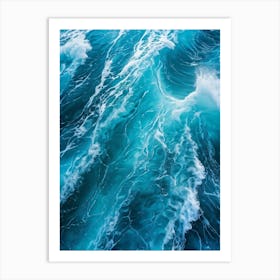 Abstract Naval Design Fusing Turquoise And Blue To Create A Ripple Effect Reminiscent Of A Turbulen (3) Art Print