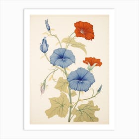 Asagao Morning Glory 1 Vintage Japanese Botanical Art Print