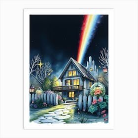 Rainbow House 2 Art Print