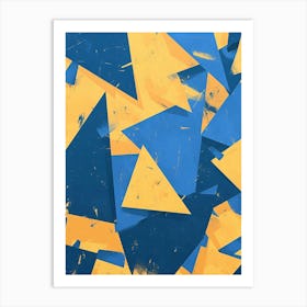 Blue And Yellow Triangles Art Print