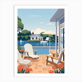 The Hamptons New York, Usa, Graphic Illustration 1 Art Print