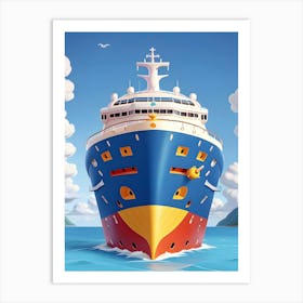 Ship In The Sea Art Print