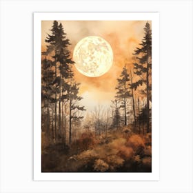 Full Moon In The Forest Art Print