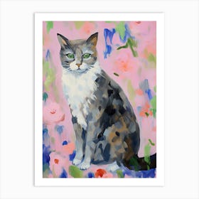 A Australian Mist Cat Painting, Impressionist Painting 3 Art Print