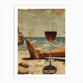 Wine On The Beach Art Print