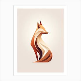 Fox Minimalist Abstract 2 Art Print
