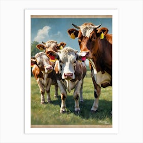 Cows In The Field Art Print