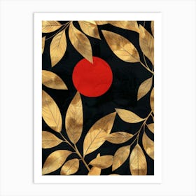 Golden Leaves 1 Art Print