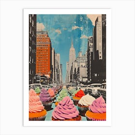 Kitsch New York Cupcake Collage 3 Art Print