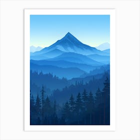 Mountain Landscape With Fog Art Print