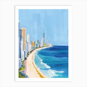 Travel Poster Happy Places Gold Coast 4 Art Print