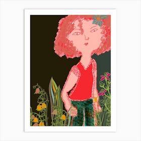 Girl with the red curls Art Print