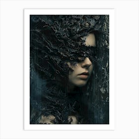 Gothic Girl In A Forest Art Print