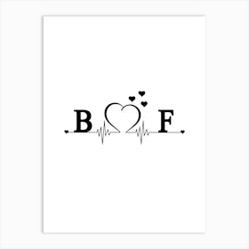 Personalized Couple Name Initial B And F Monogram Art Print