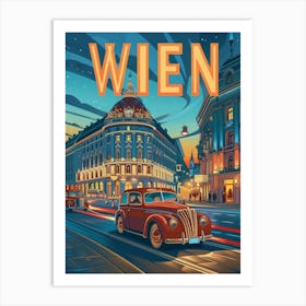 Vienna At Night Art Print