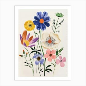 Painted Florals Cosmos 2 Art Print