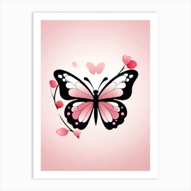 Butterfly With Flowers 3 Art Print