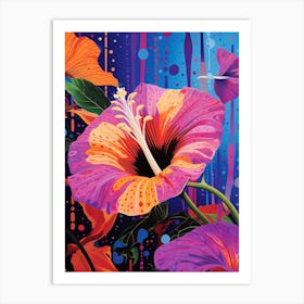 Surreal Florals Morning Glory 1 Flower Painting Art Print