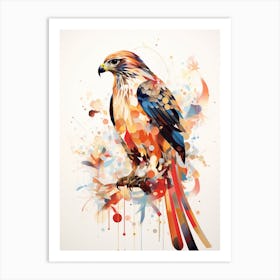 Bird Painting Collage Red Tailed Hawk 3 Art Print