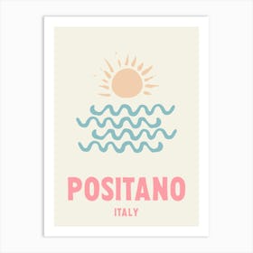 Positano, Italy, Graphic Style Poster 5 Art Print