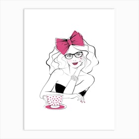 Tea With Bella Art Print