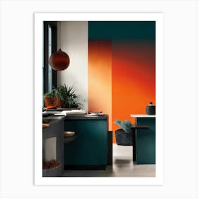 Orange Kitchen Art Print